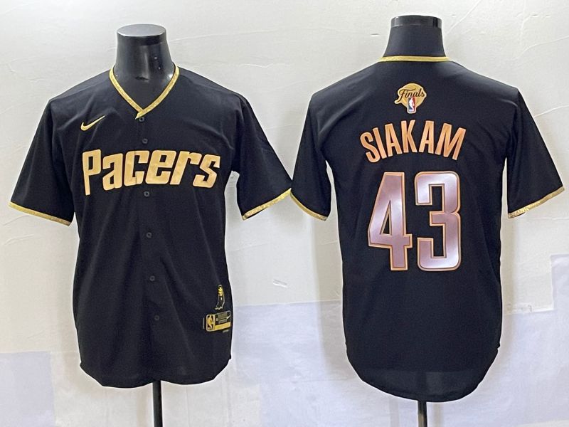 Men 2025 Indiana Pacers 43 Siakam Black Joint Name NBA Jersey style 6